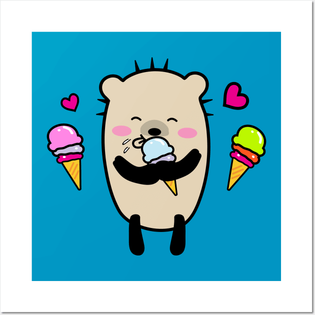 Mochie love ice cream Wall Art by CindyS